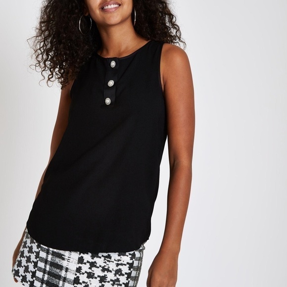 ASOS Curve Tops - ASOS Curve River Island sleeveless top pearl 18